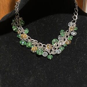Elegant Green and Gold Beaded Necklace
